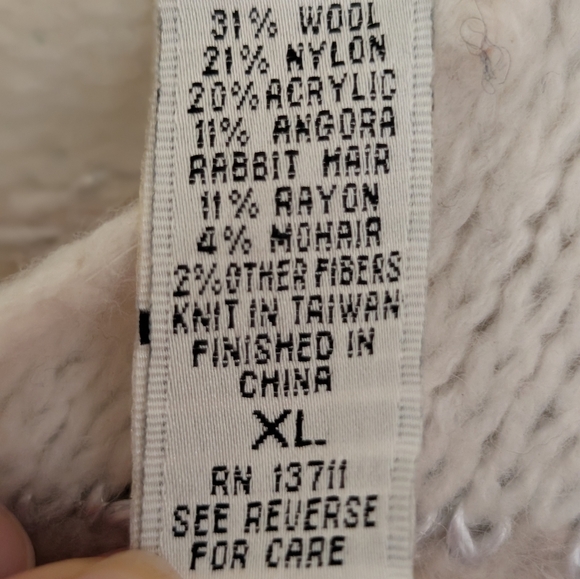 SALE - Pastel, Sequined Wool Blend Sweater By Valerie Stevens - Picture 5 of 5